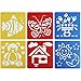 ScivoKaval 30 Pcs Painting Stencil Plastic Drawing Spraying Templates for Kids Crafts Washable Template Cute Patterns for School Projects Assorted Colors