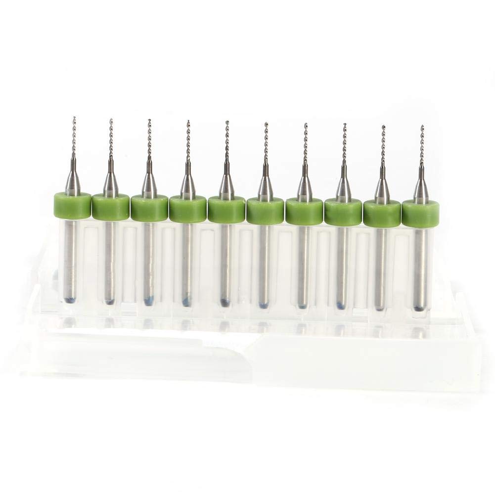 PCB Drill Bits Set, Akozon, Mini Drilling Bits 10pcs PCB Print Circuit Board Carbide Micro Drill Bits Tool Set Mini Drilling Bits Rotary Tool Kit (0.7mm)