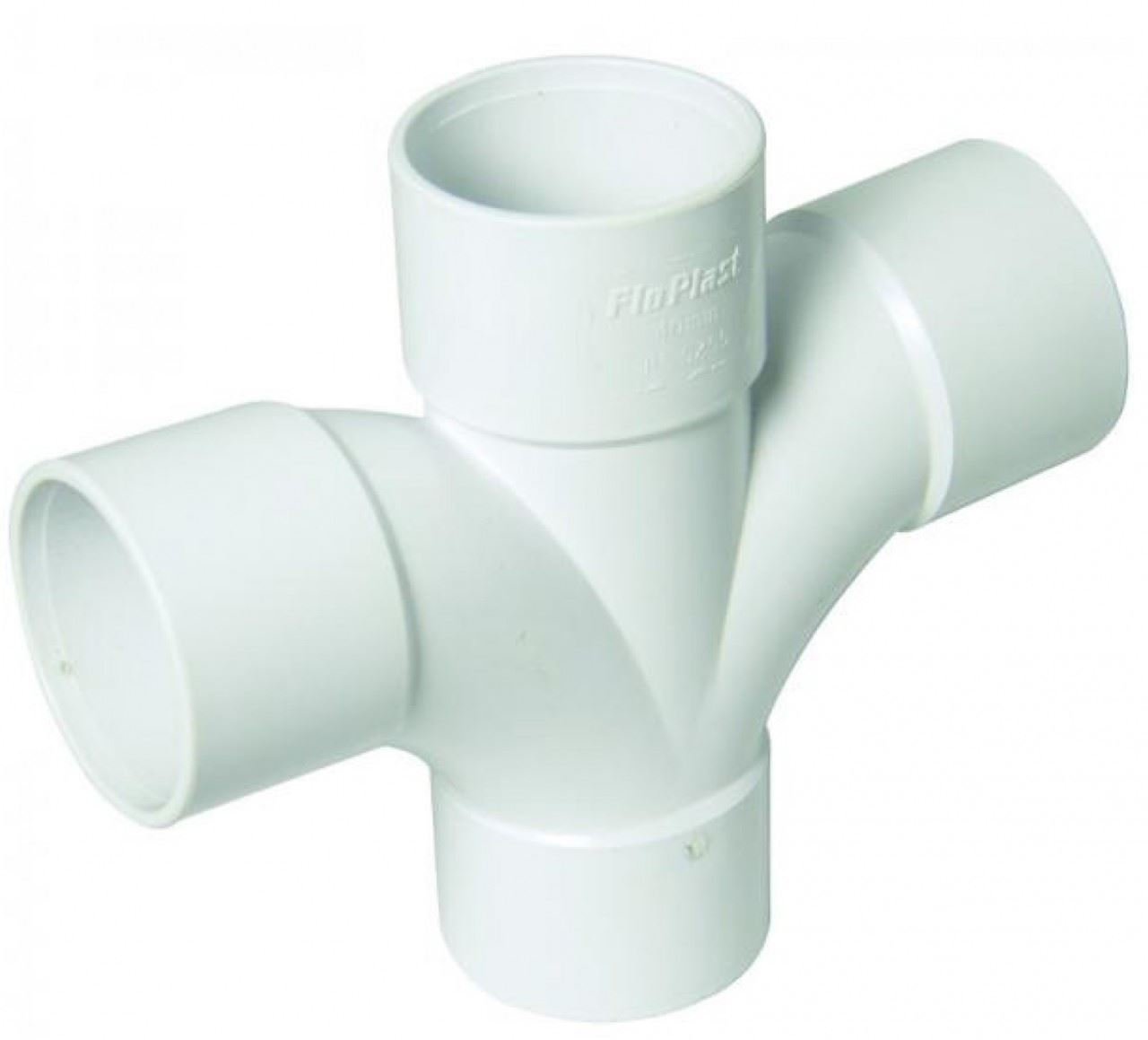 FLOPLAST Solvent White 92.5' Degree 40mm (43mm) Waste Cross Tee - Bag of 2