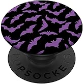 Retro Spooky Creepy Witch Bats Goth Black Purple PopSockets Adhesive PopGrip