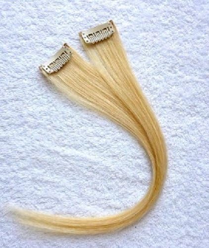 Hair Collection-12" Blonde 100% Human Hair Clip in on Extensions - 1.6"widex2pcs (blonde)