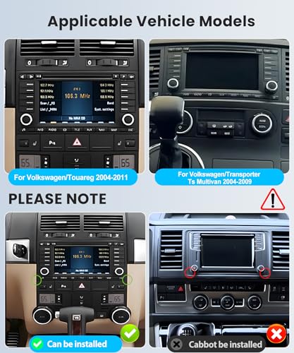 8 Core 4G+64G Android Car Radio for VW Touareg 2004-2011 VW Transporter T5 Multivan 2004-2009 Wireless Carplay Android Auto 7 Inch Car Radio GPS Navi WiFi Bluetooth FM/RDS/DSP/SWC Backup Camera