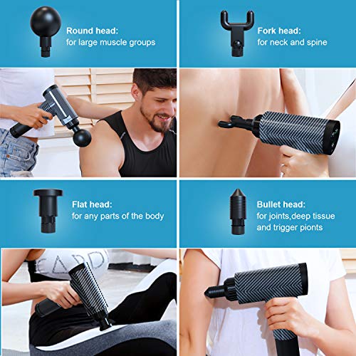 Muscle Massager Massage Gun,Cordless Handheld Deep Tissue Percussion Massager for Muscles, Back, Body, Neck, Foot, Shoulder,Leg to Relieve Muscle Soreness Stiffness Muscle and Recovery - Thumbnail 3
