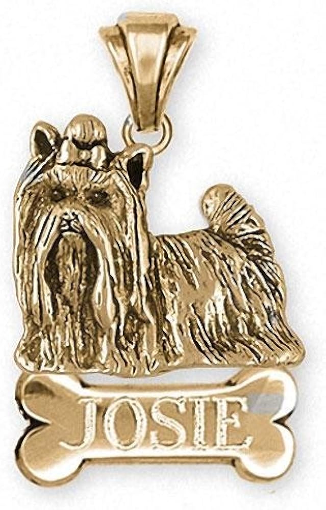 Yorkie Pendant Jewelry 14k Gold Handmade Yorkshire Terrier