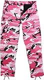 Camouflage Military BDU Pants, Army Cargo Fatigues (Pink Camouflage, Size Small)