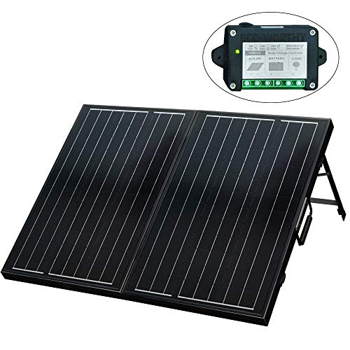 ECO-WORTHY 120 Watt 12Volt Off Grid Monocrystalline Portable Foldable Solar Panel Suitcase with Charge Controller
