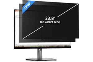 MOBDIK 23.8 Inch Monitor Computer Privacy Screen Filter for 16:9 Aspect Ratio, Anti Blue Light, Anti Glare & Spy - 2 Pack