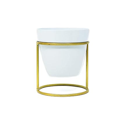 Beautiful White Planter Set with Stable Stand for Living or Bed Room (Without Plant)