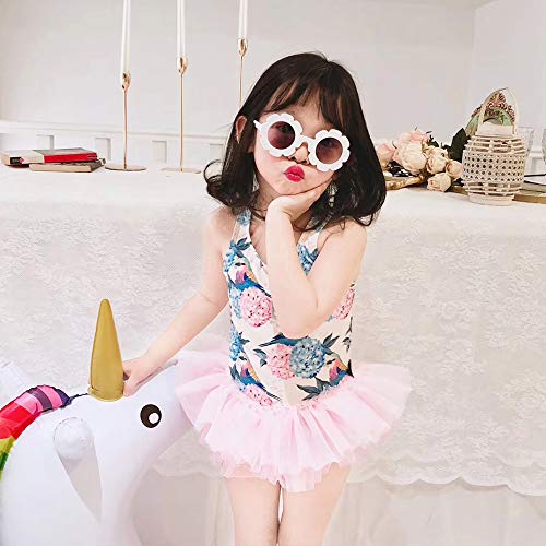 Baby Toddler Girl Swimsuit Unicorn Tutu Skirt Swimwear -One Piece Princess Swimwear Infant Bathing Suits for Girls Kids (Pink Tutu, 3-4T) - Thumbnail 5