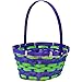12 Round Woven Bamboo Easter Baskets- Bright with Handle Grass and Egg Stuffers for Kids Party Favor Supplies Decorations by Gift Boutique