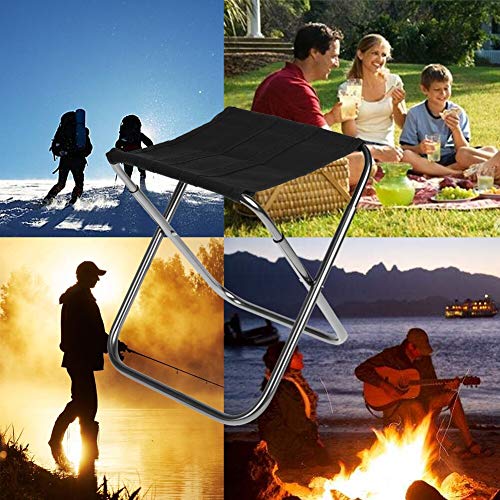 weichuang Campingstuhl Outdoor Legierung Klappstuhl Angelsitz Hocker Tragbarer Faltbarer Angelstuhl für Camping Angeln… – Bild 3