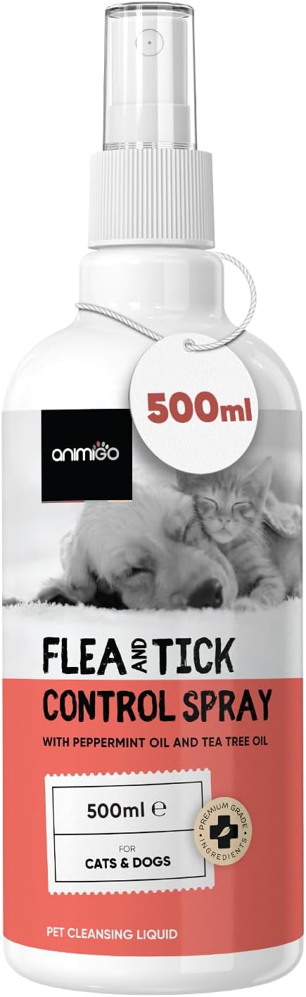 animigo Flea Spray for Home Dogs & Cats 500ml Lick-Safe Fast-Acting