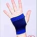 Mcolics Elastic Wrist Hand Brace Gym Sports Support Wrist Gloves Hand Palm Gear Protector Carpal Tunnel Tendonitis Pain Relief, 1 Pair, Blue