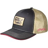 Caterpillar Black &amp; Red Historic Equipment Tan Mesh Snapback Cap/Hat