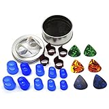 Finger Thumb Picks, Guitar Finger Protectors, Picks, Made of Xylonite Gift Set Kit useful for Acoustic Guitar Starter & Other Strings Instrument Totally 22 packs - iLuiz