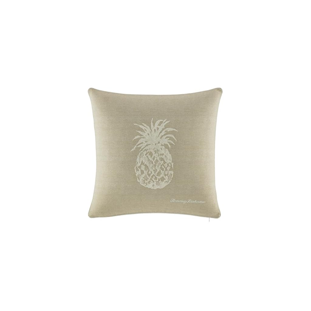 Tommy Bahama Home Pineapple 20Inch Decorative Pillow, 20x20, Ivory
