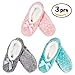 BambooMN - Adult Super Soft Warm Microfiber Cozy Fuzzy Slippers Non-Slip Lined Socks