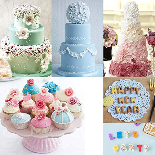 LIKETURE Fondant Tools Kit 114pcs Fondant Cake Decorating Supplies for Sugarcraft Icing Cookies Fondant Molds with Letter Cutters Plunger Smoother Rolling Pin Leaf Flower Modelling for Beginner DIY
