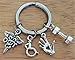 Kit's Kiss OT Occupational Therapist Keychain Occupational Therapy Gift Hand Massage Dumbbell Wheelchair OT Medical Symbol Charm
