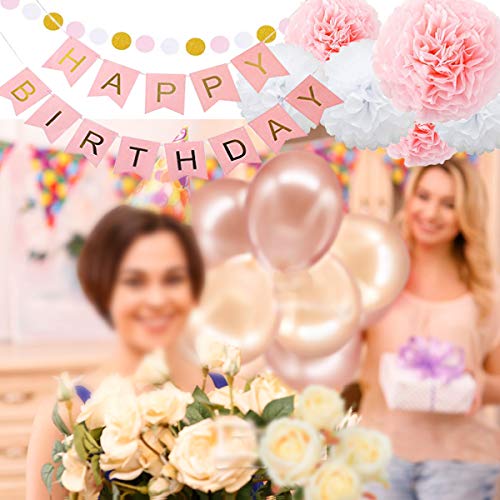 Birthday Decorations Balloon Banner – Rose Gold Happy Birthday
