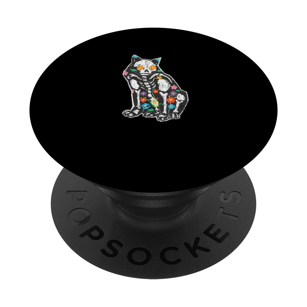 Cute Sugar Skull Mexican Cat Halloween Mexico Cinco De Mayo PopSockets Swappable PopGrip