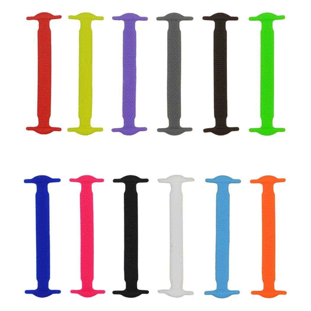 Alisena 16pcs Flexible Elastic Shoelace Wash-free Silicone No Knotting Shoe Laces for Men Women Multicolor