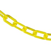 Mr. Chain Plastic Barrier Chain, Yellow, 2-Inch Link Diameter, 25-Foot Length (50002-25)
