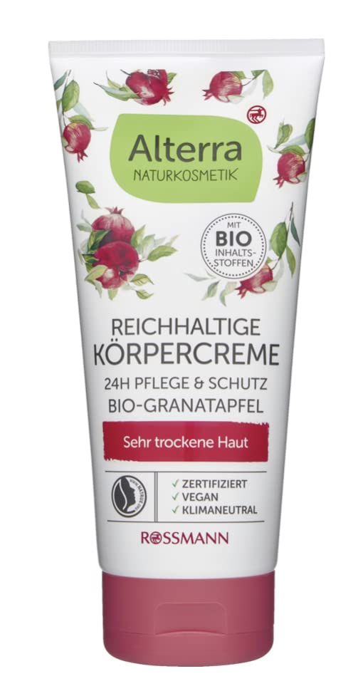 Alterra Rich Body Cream Organic Pomegranate & Organic Shea Butter - For Very Dry Skin - 200 ml