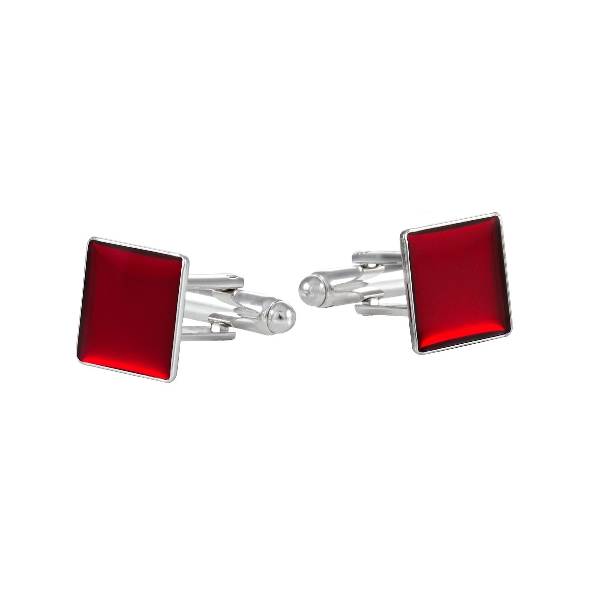 ba bijou-art Cufflinks Red Enamel Rhodium Plated 12 x 12 cm Shirt Accessories