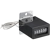 uxcell Electromagnetic Counter 6 Digits 0-999999 Counting Range | Electronic Pulse Counter Digital Counter Totalizer Electromagnetic Pulse Counter DC 7-24V