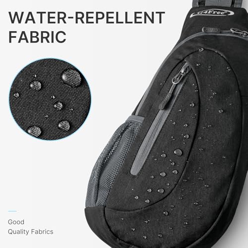 G4Free Sling Bag for Men Women, Small Crossbody Backpack Lightweight Chest Shoulder Bags for Travel, Outdoor and Sports (Dark Grey)