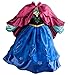 Uget Girls Frozen Snow Romance Long-sleeved Snowflake Snow Princess Dress Blue-8 Years
