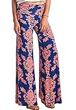 LeggingsQueen Women's High Waist Printed Palazzo Wide Leg Pants