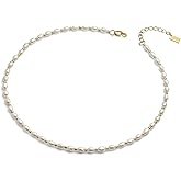 Elegatto Pearl Choker Premium 18K Gold Plated Necklace for Women | Polished Gold-Plated Stainless Steel with Pearls | Women’s Designer Jewelry