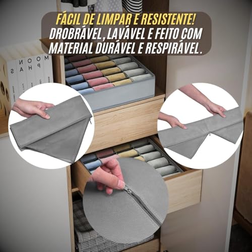 Organizador de Gaveta para Meias Kit com 2 Colmeias 24 Divisórias Organizador de Roupas Íntimas Dobrável em TNT