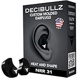 Decibullz Custom Molded Earplugs 31dB Highest NRR. Comfortable Hearing Protection for Shooting, Travel, Sleeping, Swimming, Work and Concerts