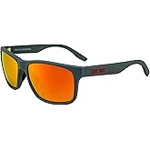 Epoch Eyewear Delta Colorado Sunglasses For Men or Women Dark Grey Frame w/Polarized Red Mirror Lens