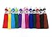 yueton 12pcs Colorful Lobster Clasp Bead Charms Silky Tassels DIY Key Chain Jewelry Accessory