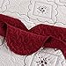 Oliven Quilts King Size,Reversible Bedspreads King,Embroidered Coverlet Set Burgundy&White,3 Piece(1 Quilt + 2 Pillow Shams)