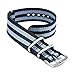 CIVO Watch Bands Premium Ballistic Nylon Watch Strap Stainless Steel Buckle (Black/Smoke (Bond), 22mm)