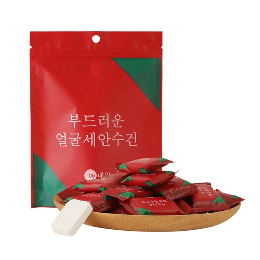 100Pcs Disposable Compressed Towels, Portable Face Towel Coin Tissue Outdoor Makeup Moistened Tissues Cotton Washcloth for Travel Home Camping Hiking Outdoor Sports