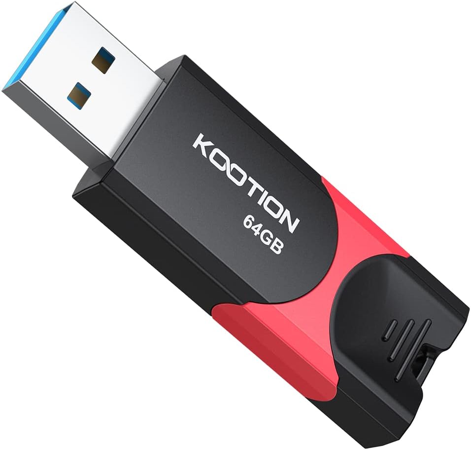 KOOTION 64 GB USB 3.0 Flash Drive Retractable Memory Stick with LED Indicator