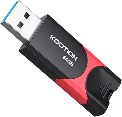 KOOTION 64 GB USB 3.0 Flash Drive Retractable Memory Stick with LED Indicator