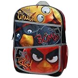 Angry Birds Flock of the Block Chuck, Bomb and Red Backpack with Side Mesh Po...