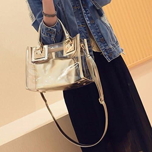 Jinsun Make You Happy Transparent Jelly Crystal Bag, Casual Shoulder Bag Transparent Female Messenger Bag Ladies Handbag
