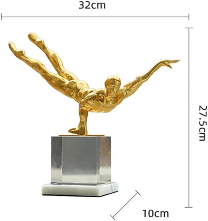 LOSAYM Figurine Animal Statue Ornaments Modern Abstract Art Yoga Hold Gold Figure Statue Home Hotel Gymnastics Craft Room Decoration Object Office Crystal Sculpture Gift