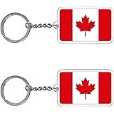 FHZJKJX 2 Pack Canada Flag Keychain Canadian Key Ring-(Canada)