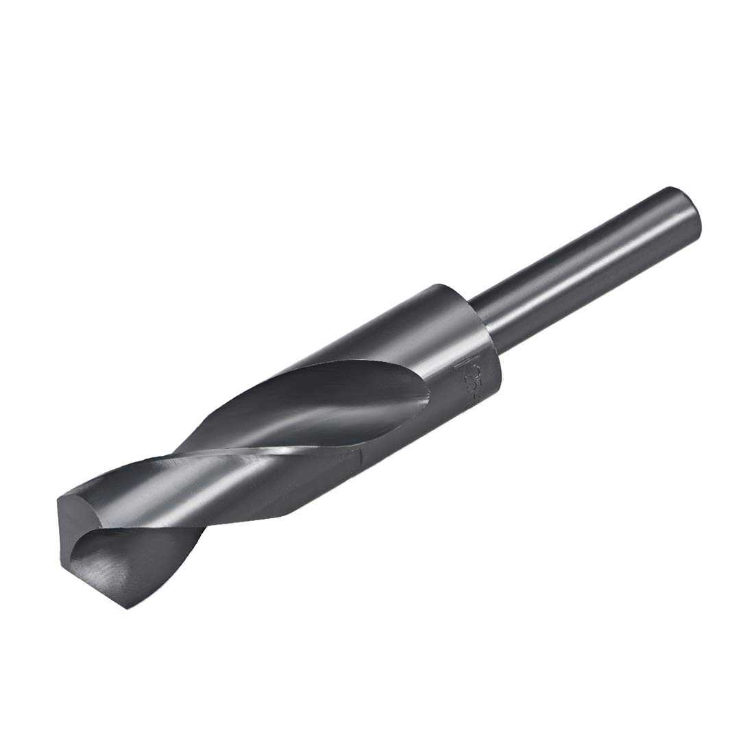 uxcell 25mm Reduced Shank Drill Bit HSS 6542 Black Oxide with 1/2 Inch Straight Shank