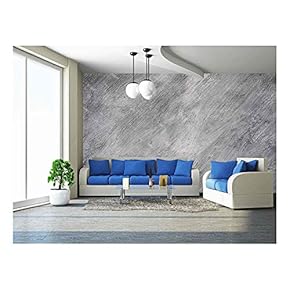 Black and White Grunge Stucco Texture Background on an Exterior Building Wall - Removable Wall Mural | Self-Adhesive Large Wallpaper - 66x96 inches