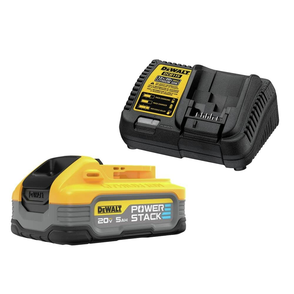 Photo 1 of DEWALT Powerstack 20V MAX Battery Starter Kit, Rechargeable, 5Ah, Lithium Ion (DCBP520C)